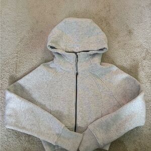 Lululemon Athletica Light Gray cropped Scuba Hoodie women’s size 4